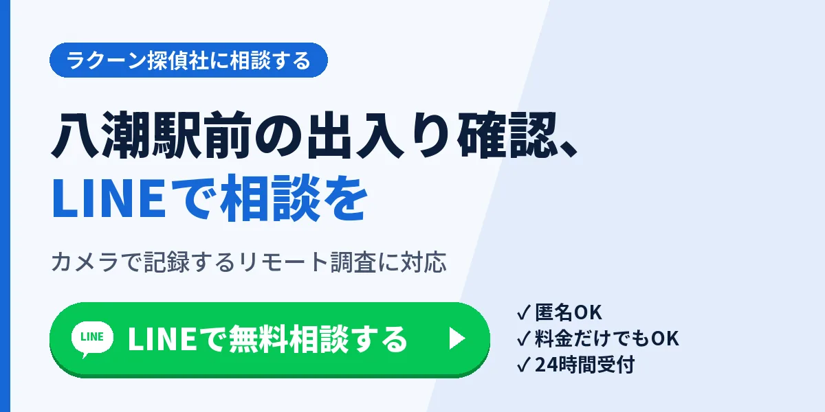 八潮駅前の出入り確認、LINEで相談を。カメラで記録するリモート調査に対応